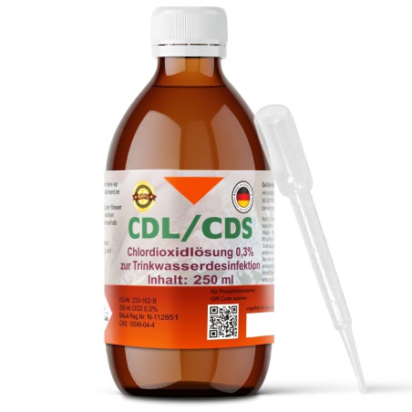 CDL 0,3% CDS 250ml  aktivierte Fertiglösung mit Pipette in Braunglasflasche