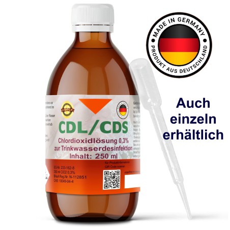 CDL Lösung 0,3 % CDS 250 ml bereits aktiviert mit Pipette in Braunglasflasche