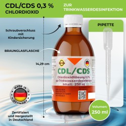 CDL 0,3% CDS 3x250ml Set aktivierte Fertiglösung mit Pipette in Braunglasflasche