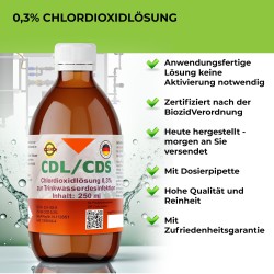 CDL 0,3% CDS 3x250ml Set aktivierte Fertiglösung mit Pipette in Braunglasflasche