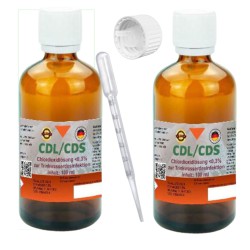 CDL 0,3% CDS 2x100ml Set aktivierte Fertiglösung mit Tropfer in Braunglasflasche