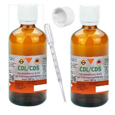 CDL 0,3% CDS 2x100ml Set aktivierte Fertiglösung mit Tropfer in Braunglasflasche